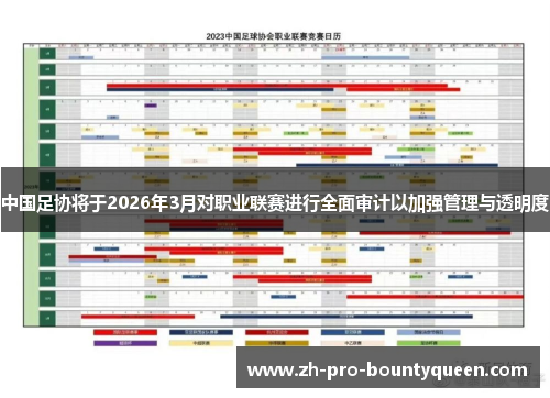 中国足协将于2026年3月对职业联赛进行全面审计以加强管理与透明度