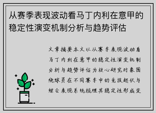 从赛季表现波动看马丁内利在意甲的稳定性演变机制分析与趋势评估